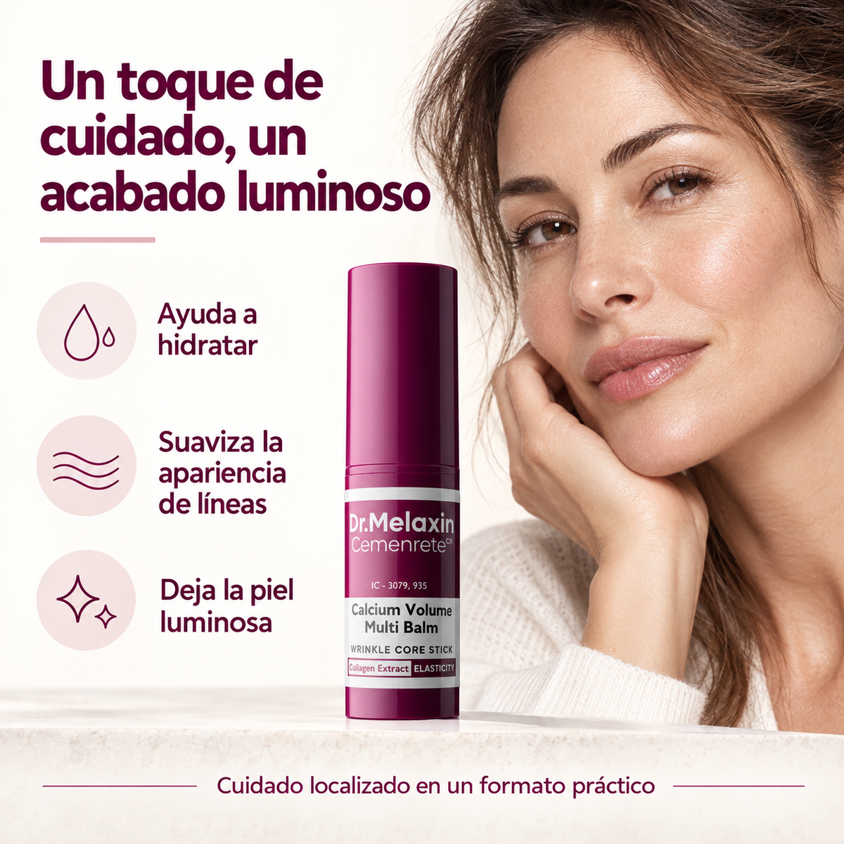 Bálsamo facial Dr. Melaxin y beneficios de hidratación, suavidad y luminosidad