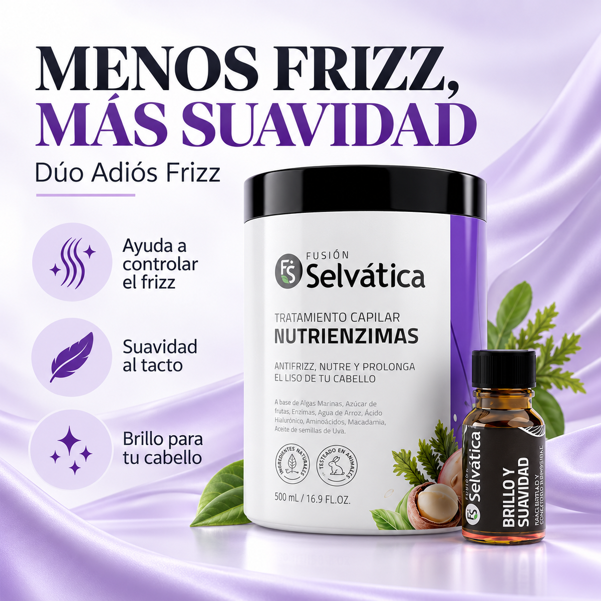 Beneficios del tratamiento Nutrienzimas y la ampolleta Brillo y Suavidad