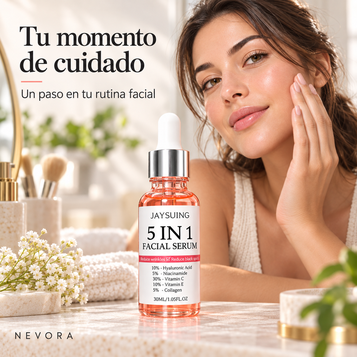 Escena ilustrativa de cuidado facial con Jaysuing