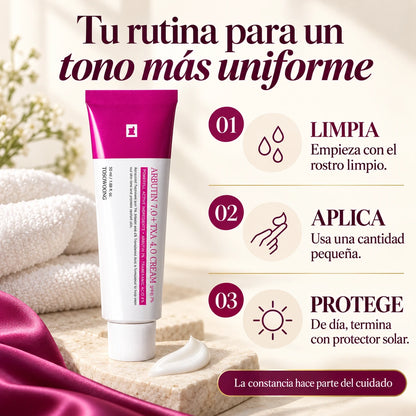 Rutina TOSOWOONG: limpiar el rostro, aplicar una cantidad pequeña y terminar con protector solar de día.