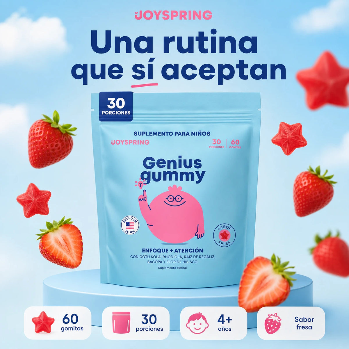 Rutina de estudio y enfoque con Genius Gummy