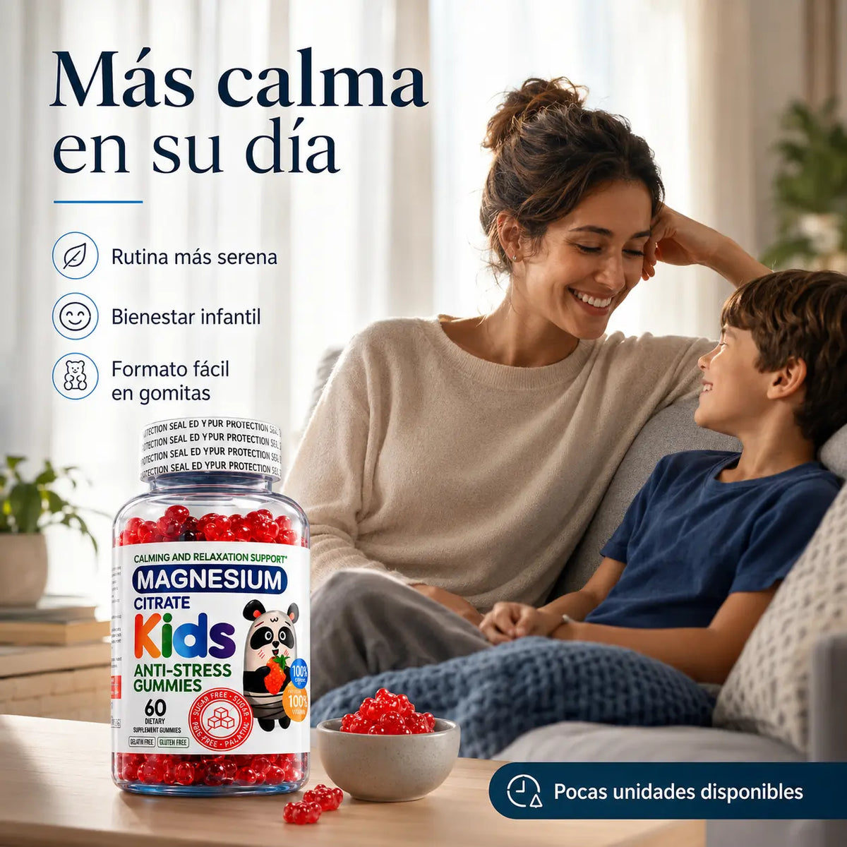 Madre e hijo con Magnesium Kids