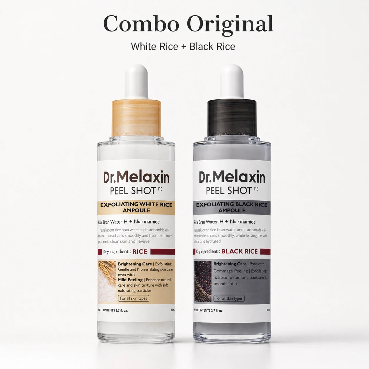 Dr.Melaxin Peel Shot Duo – White + Black Rice