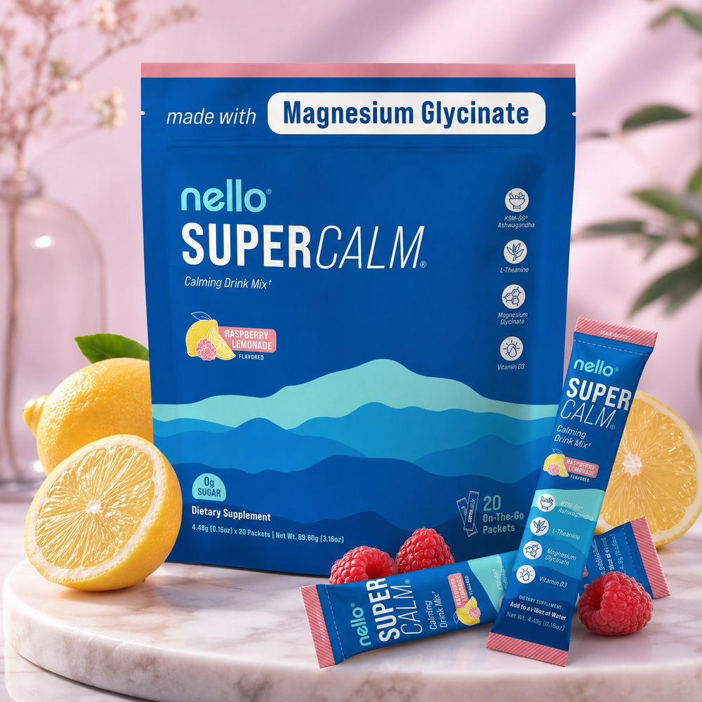 SuperCalm – Bebida Relajante con Ashwagandha KSM-66 y Magnesio Glicinato | Sin Azúcar | 20 Sobres