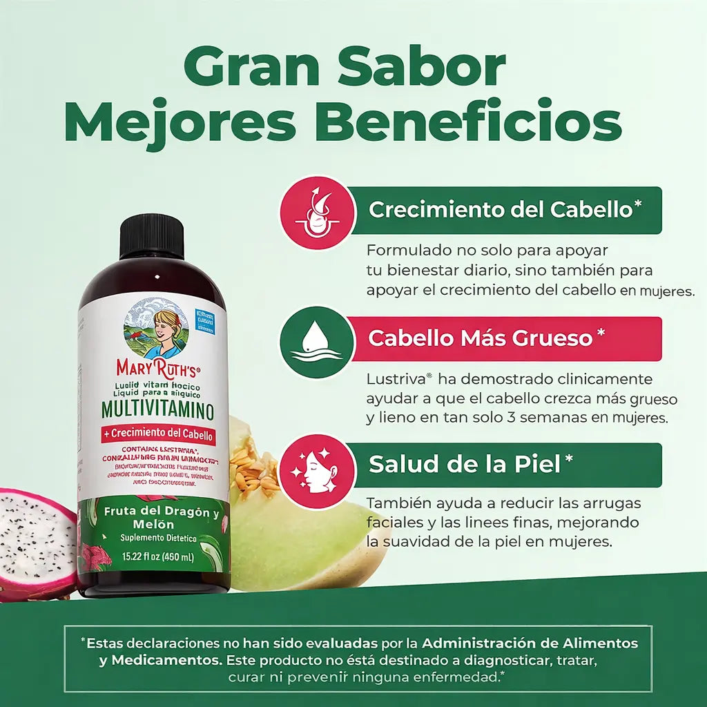 MaryRuth’s Multivitamin + Lustriva™ | Nutrición para Cabello, Piel y Energía