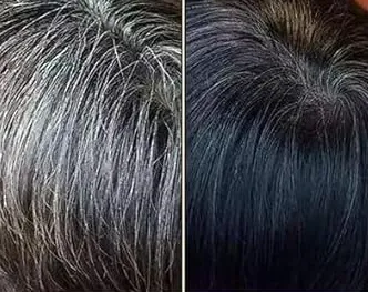 Comparación de cabello con canas y con cobertura de color