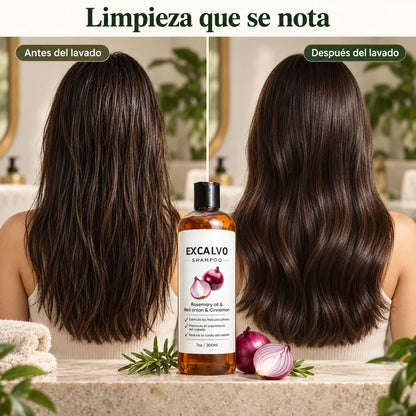 EXCALVO Shampoo de Romero, Cebolla y Canela — 200 ml