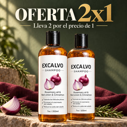EXCALVO Shampoo de Romero, Cebolla y Canela — 200 ml