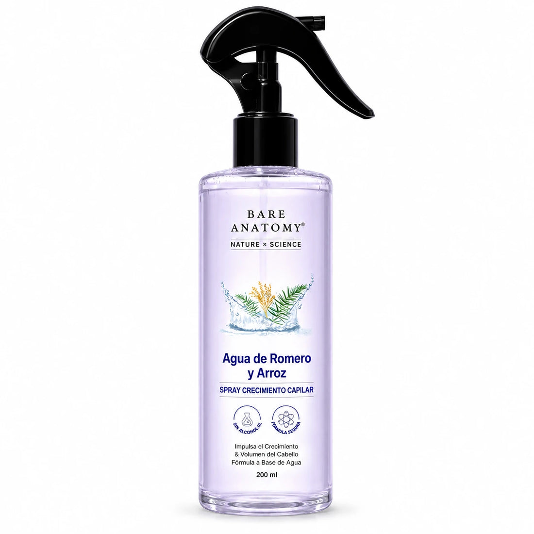 Bare Anatomy Romero + Arroz — Spray capilar 200 ml — Presentación del producto