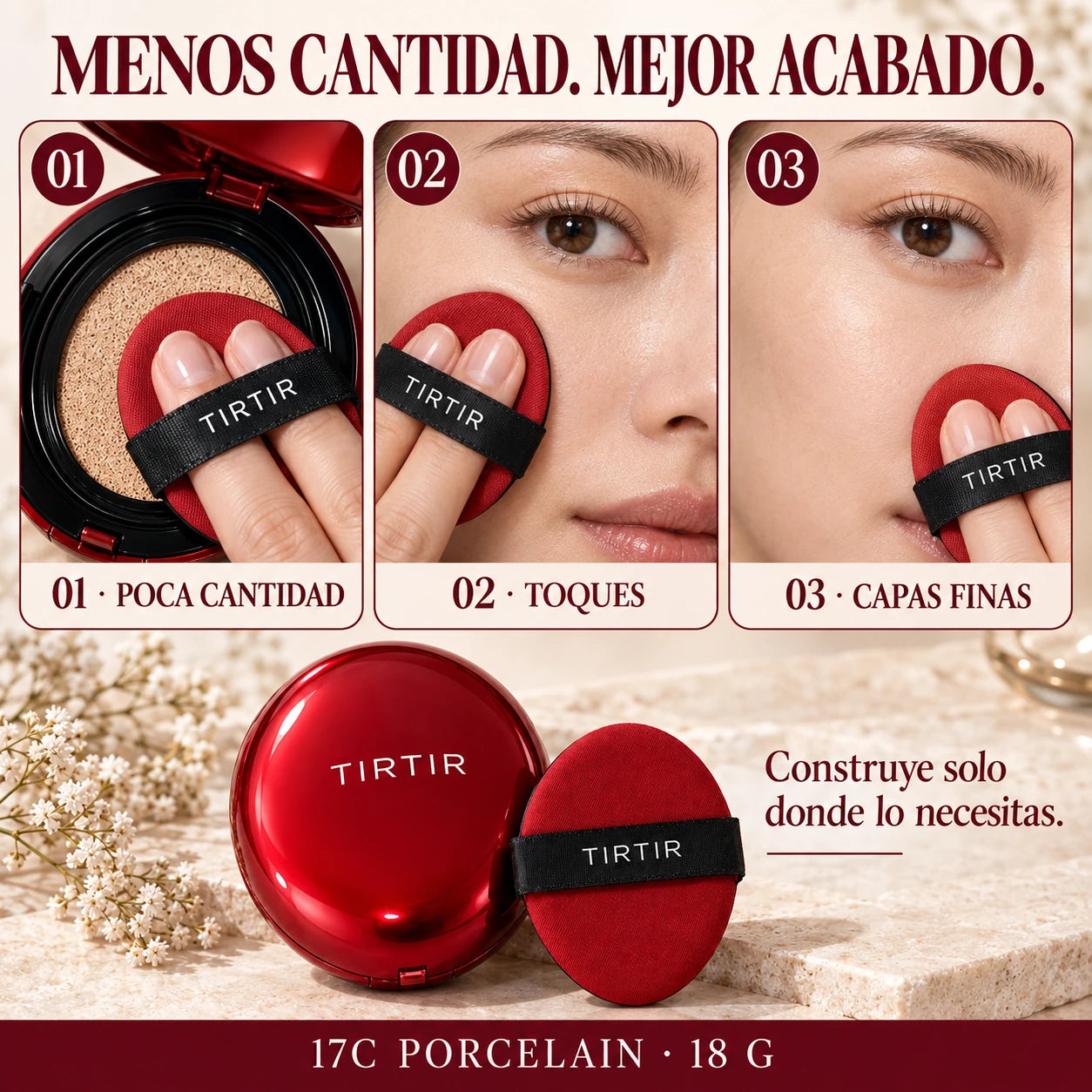 TIRTIR Mask Fit Red Cushion — 17C Porcelain · 18 g