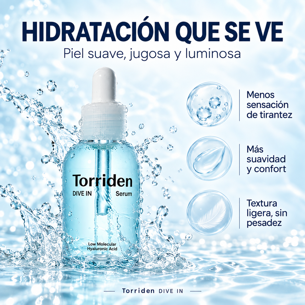 Torriden: hidratación, suavidad y textura ligera