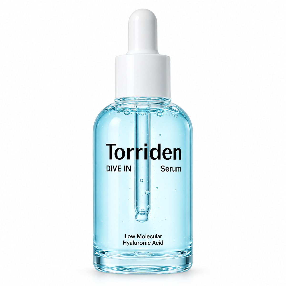 Torriden DIVE IN Serum con gotero sobre fondo blanco